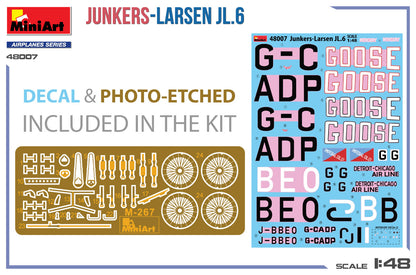 MiniArt 1/48 Aircraft - Junkers-Larsen JL.6 - 48007