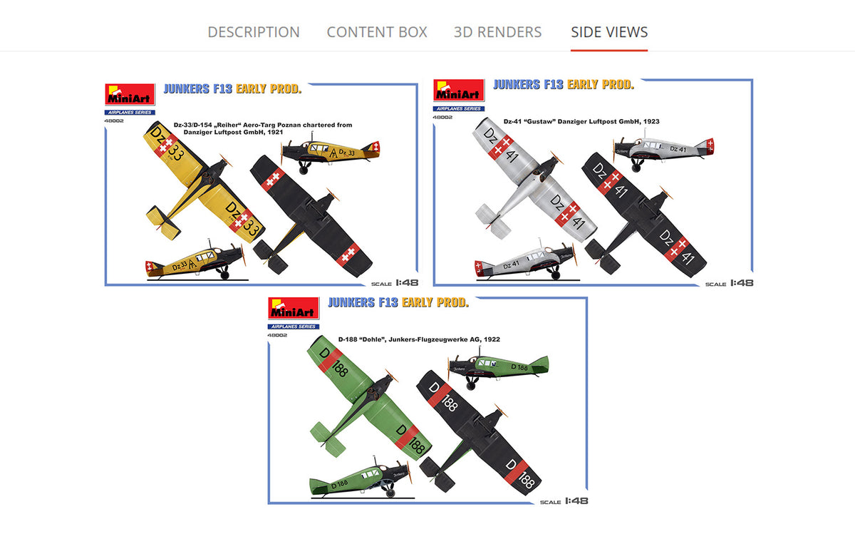 MiniArt 1/48 Aircraft - Junkers F13 Early Prod - 48002