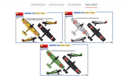MiniArt 1/48 Aircraft - Junkers F13 Early Prod - 48002