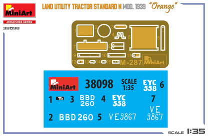 MiniArt 1/35 Vehicles - Land Utility Tractor N Orange Mod 1939 - 38098