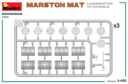 MiniArt 1/48 Accessories - Marston Mat Landing Strip w/ Barrels - 49019