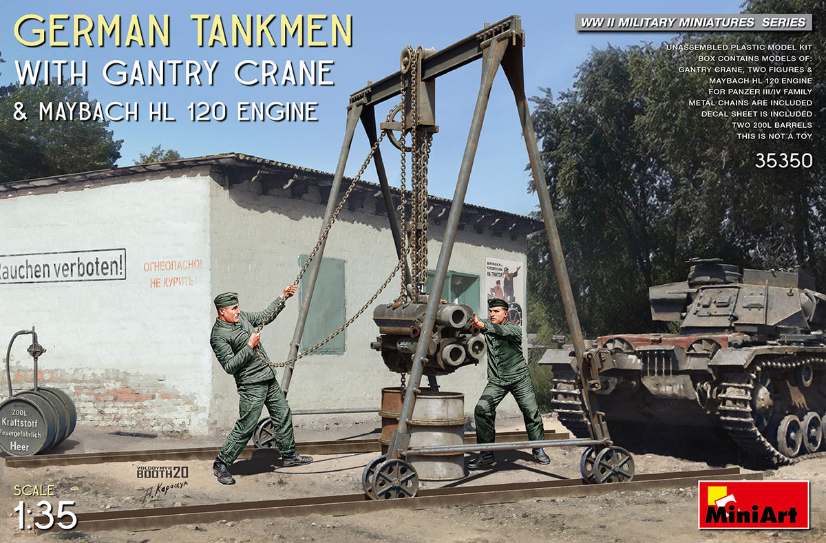 MiniArt German Tankmen w/ Crane & Maybach HL Engine - 35350 box art
