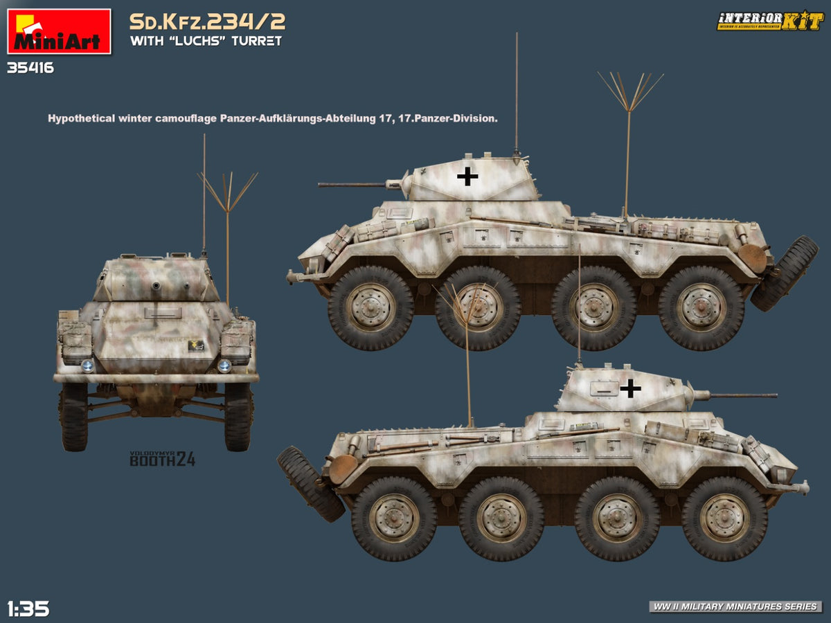MiniArt 1/35 Military - Sd.Kfz.234/2 with 'Luchs' Turret (Int Kit) - 35416
