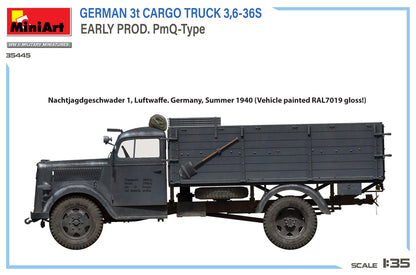 MiniArt 1/35 Military - 3t Cargo Truck 3,6-36S Early Prod PmQ-Type - 35445