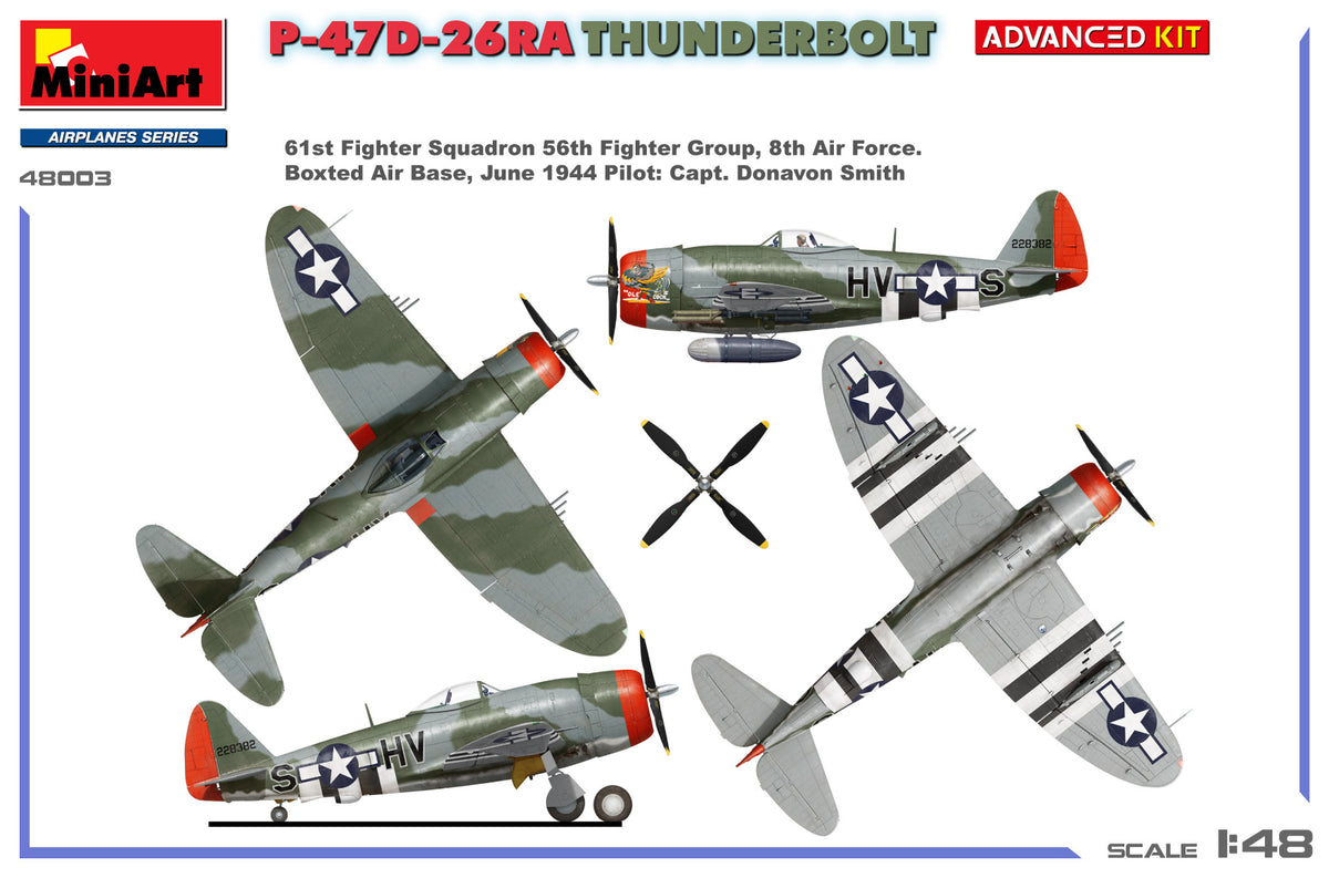 MiniArt 1/48 Aircraft - P-47D-26RA Thunderbolt, Advanced Kit - 48003