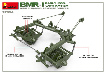 MiniArt 1/35 Military - BMR-1 Early Mod. with KMT-5M Roller - 37034