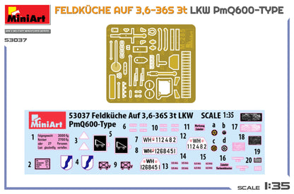 MiniArt 1/35 Military - Feldkuche Auf 3,6-36s 3t LKW PmQ600-Type - 53037