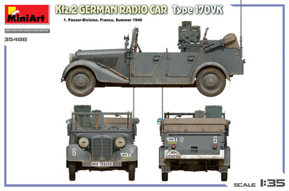 MiniArt 1/35 Military - Kfz.2 German , Radio Car Type 170VK - 35488