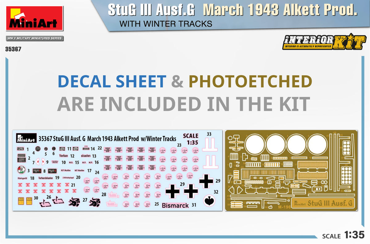 MiniArt 1/35 Military - StuG III Ausf G Alkett Prod (Win Tracks) Int - 35367