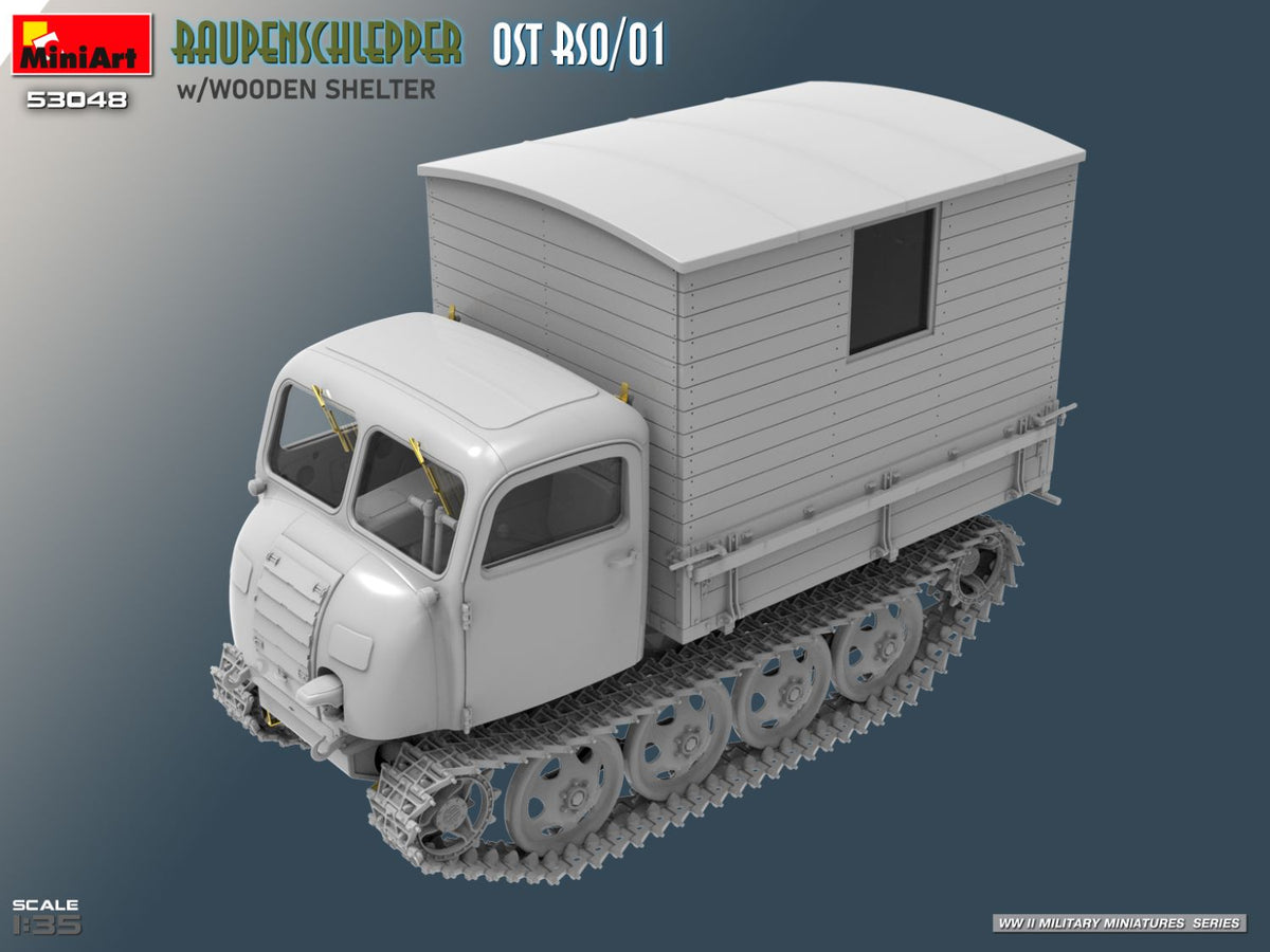 MiniArt 1/35 Military - Raupenschlepper Ost RSO/01 w/ Wood Shelter - 53048