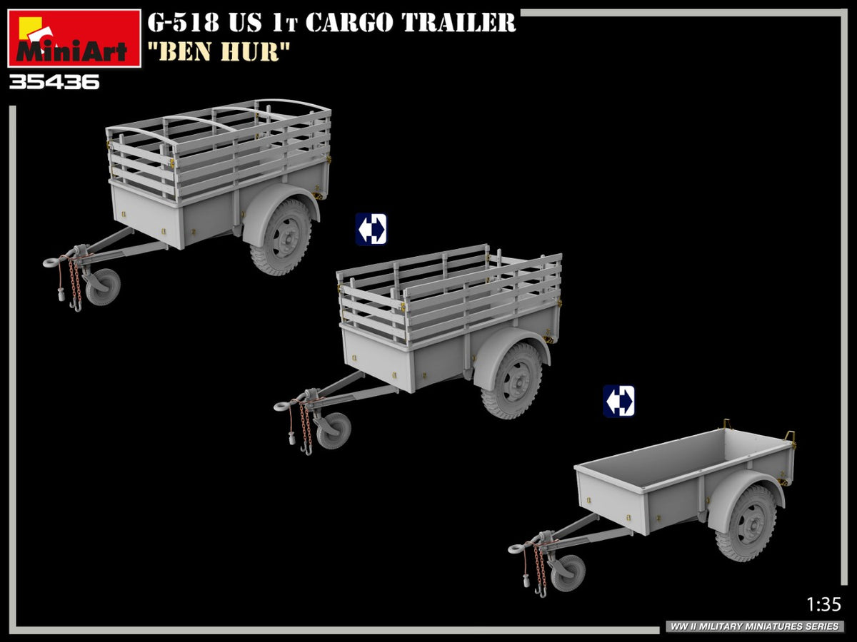 MiniArt 1/35 Military - G-518 US 1t Cargo Trailer "Ben Hur" - 35436