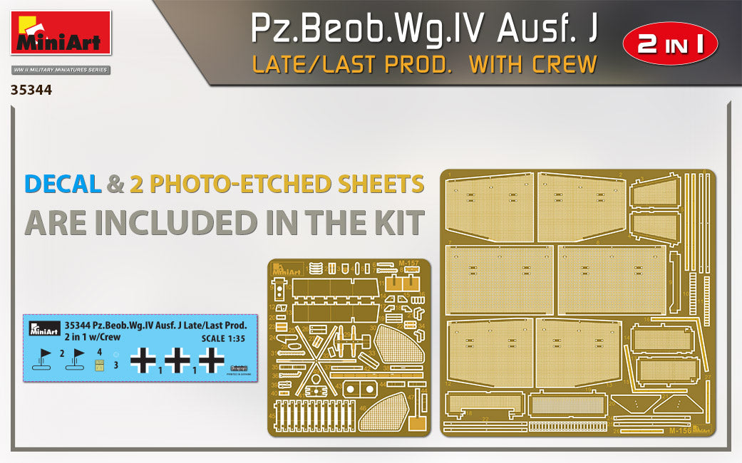 MiniArt 1/35 Military - Pz.Beob.Wg. IV Ausf J Late 2in1 w/ Crew - 35344