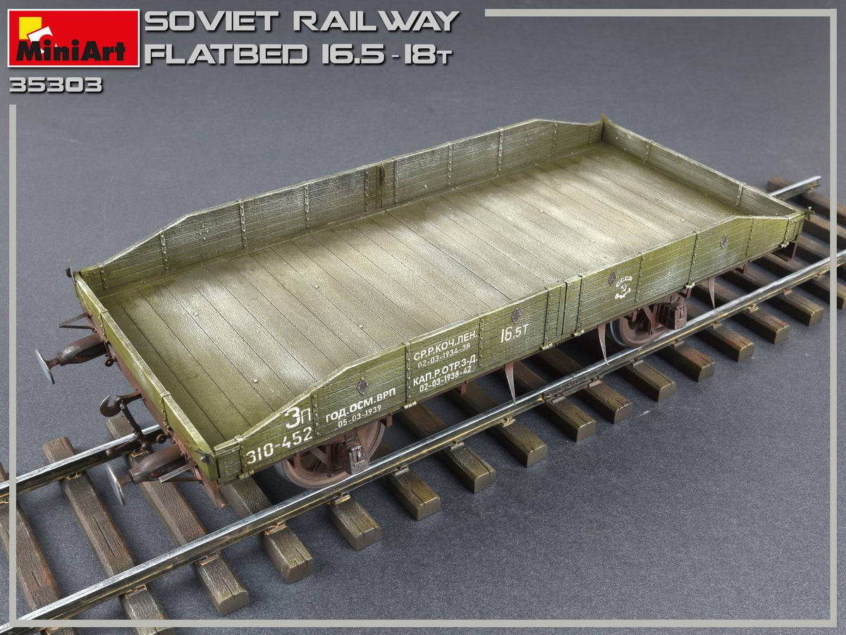 MiniArt 1/35 Accessories - Soviet Railway Flatbed 16.5-18t - 35303