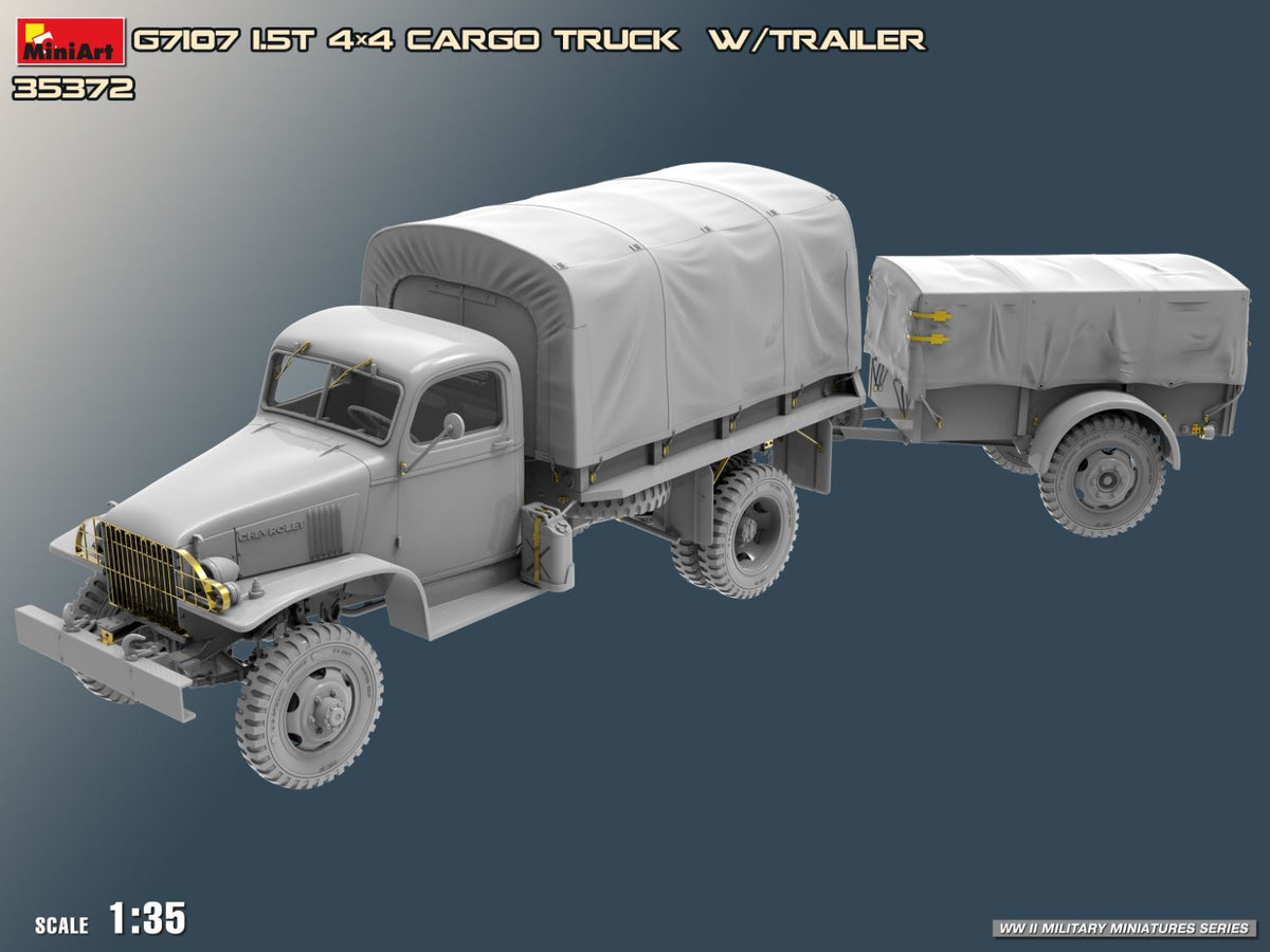 MiniArt 1/35 Military - G7107 1,5t 4x4 Cargo Truck with Trailer - 35372