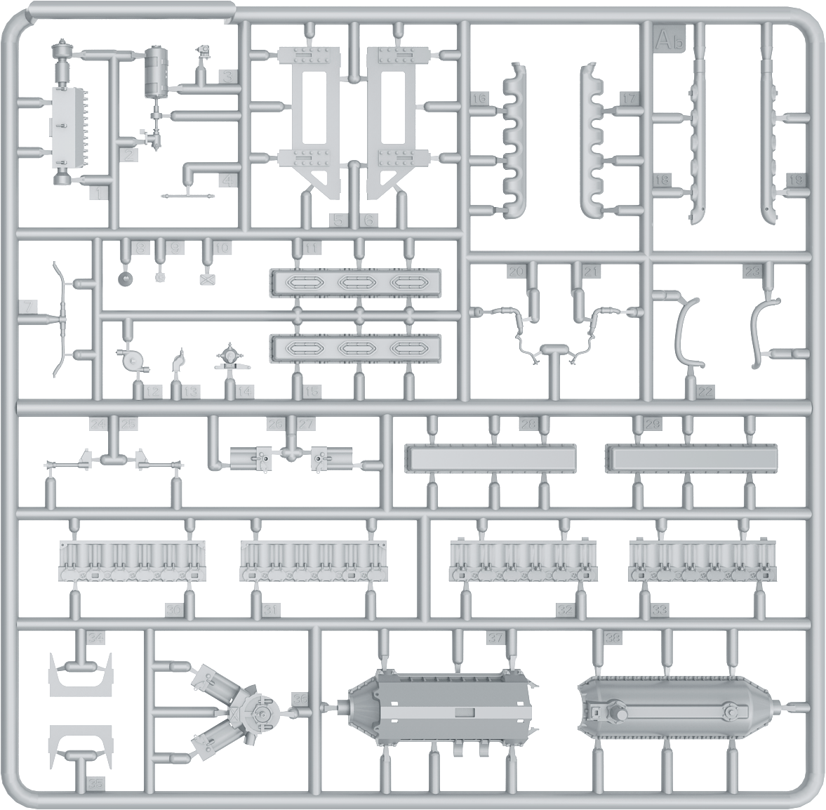 MiniArt 1/35 Military - T-34 Engine & Transmission Set - 35205