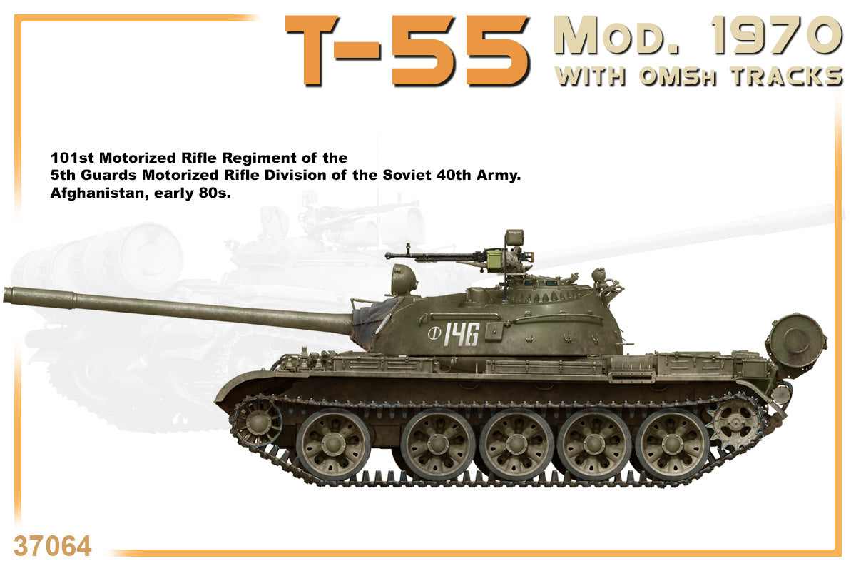 MiniArt 1/35 Military - T-55 Mod 1970 w/ OMsh Tracks - 37064