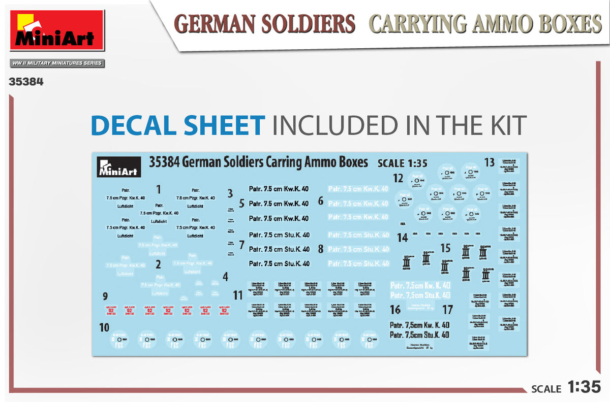 MiniArt 1/35 Military - German Soldiers Carrying Ammo Boxes - 35384