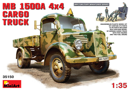 MiniArt 1/35 Military - MB L1500A 4x4 Cargo Truck - 35150