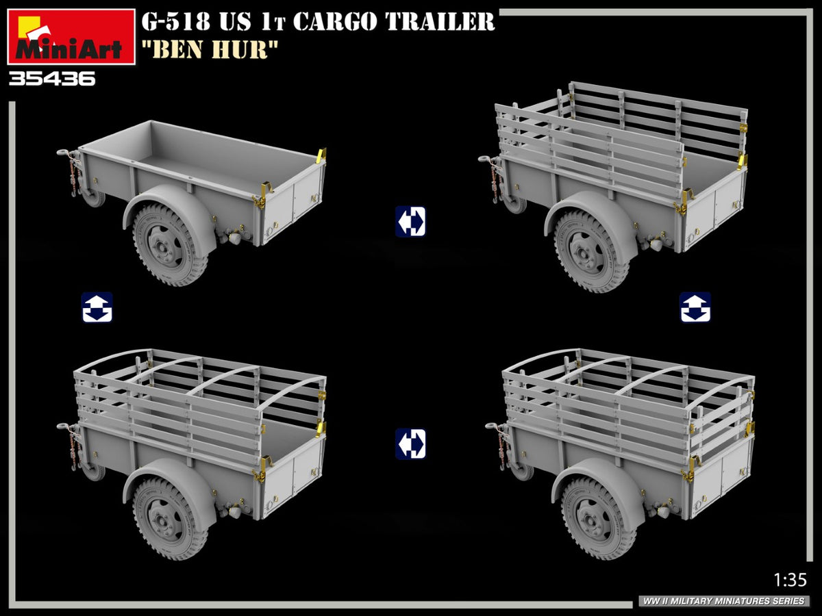 MiniArt 1/35 Military - G-518 US 1t Cargo Trailer "Ben Hur" - 35436