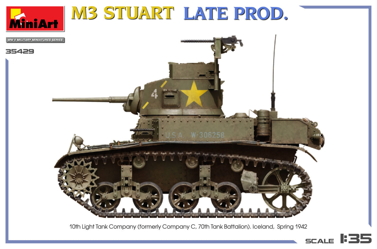 MiniArt 1/35 Military - M3 Stuart Late Prod (Int Kit) - 35429