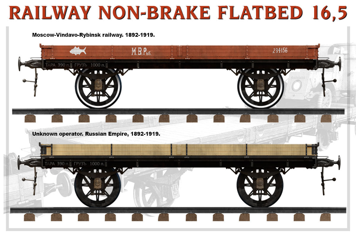 MiniArt 1/35 Accessories - Railway Non-Brake Flatbed 16.5t - 39004
