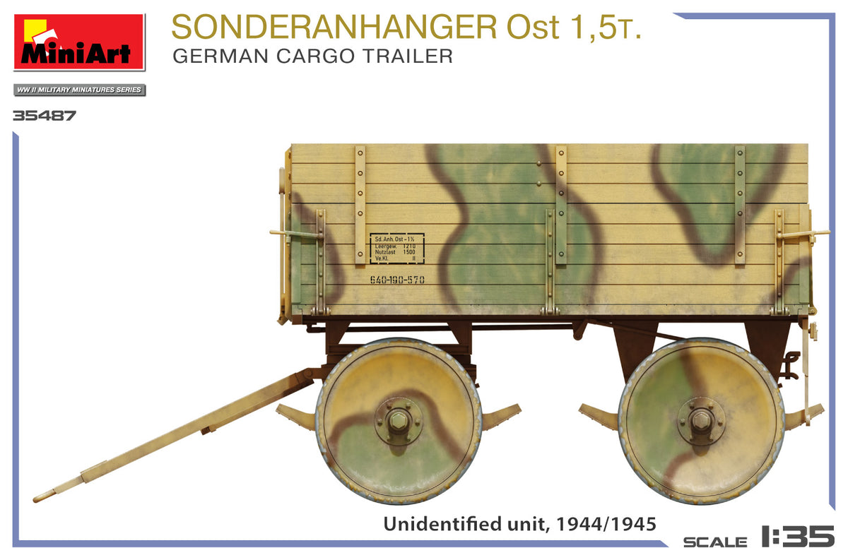 MiniArt 1/35 Military - Sonderanhager Ost 1.5t German Cargo Trailer - 35487