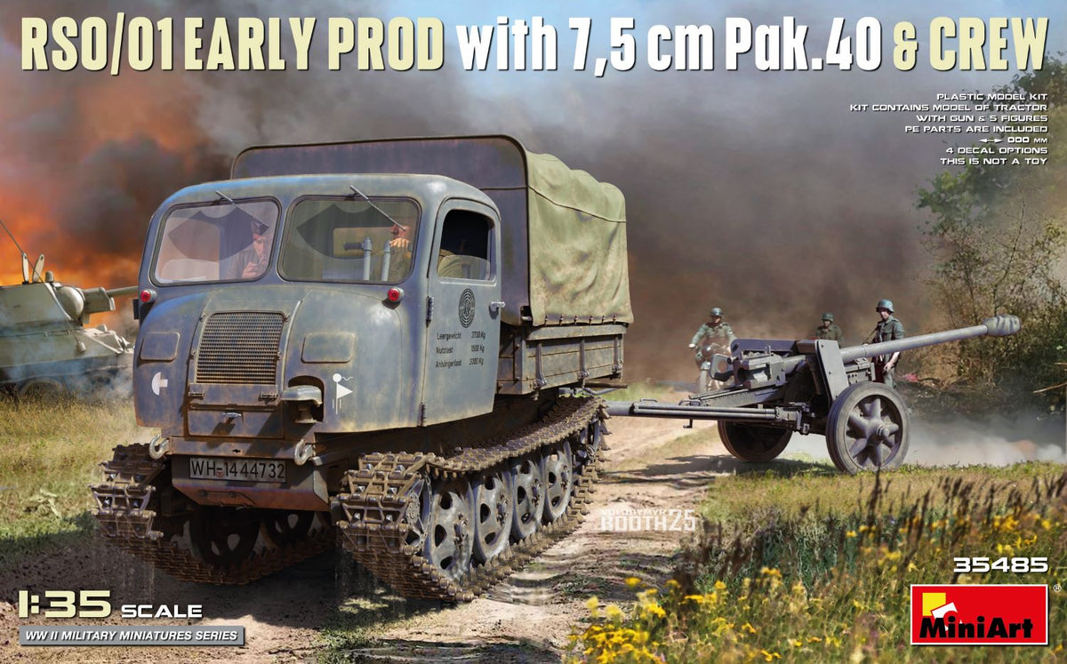 MiniArt RSO/01 Early Prod, w/ 7.5cm Pak 40 & Crew - 35485 box art