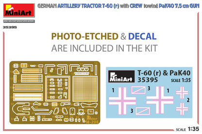 MiniArt 1/35 Military - German Tractor T-60(r) w/ PaK40 Gun & Crew - 35395