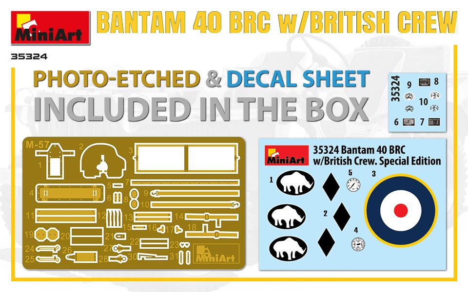 MiniArt 1/35 Military - Bantam 40 BRC W/ British Crew SPEC EDT - 35324