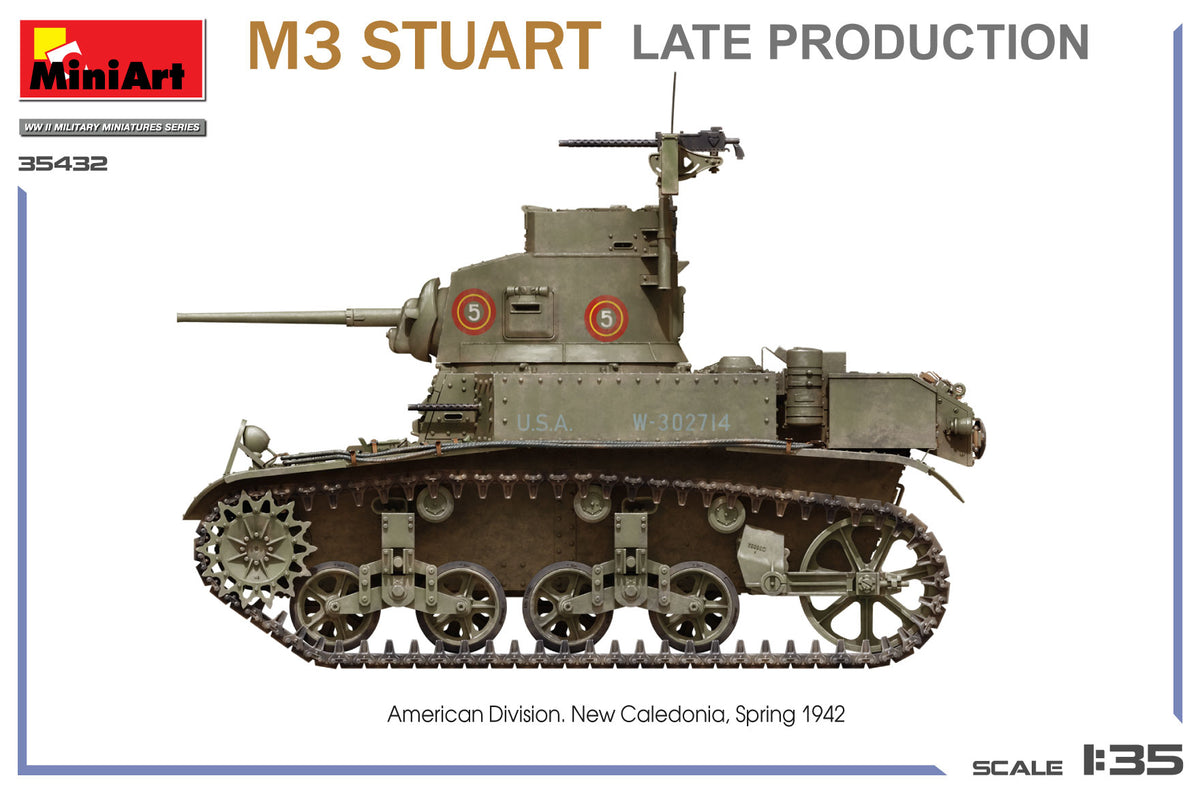 MiniArt 1/35 Military - M3 Stuart Light Tank, Late Prod - 35432