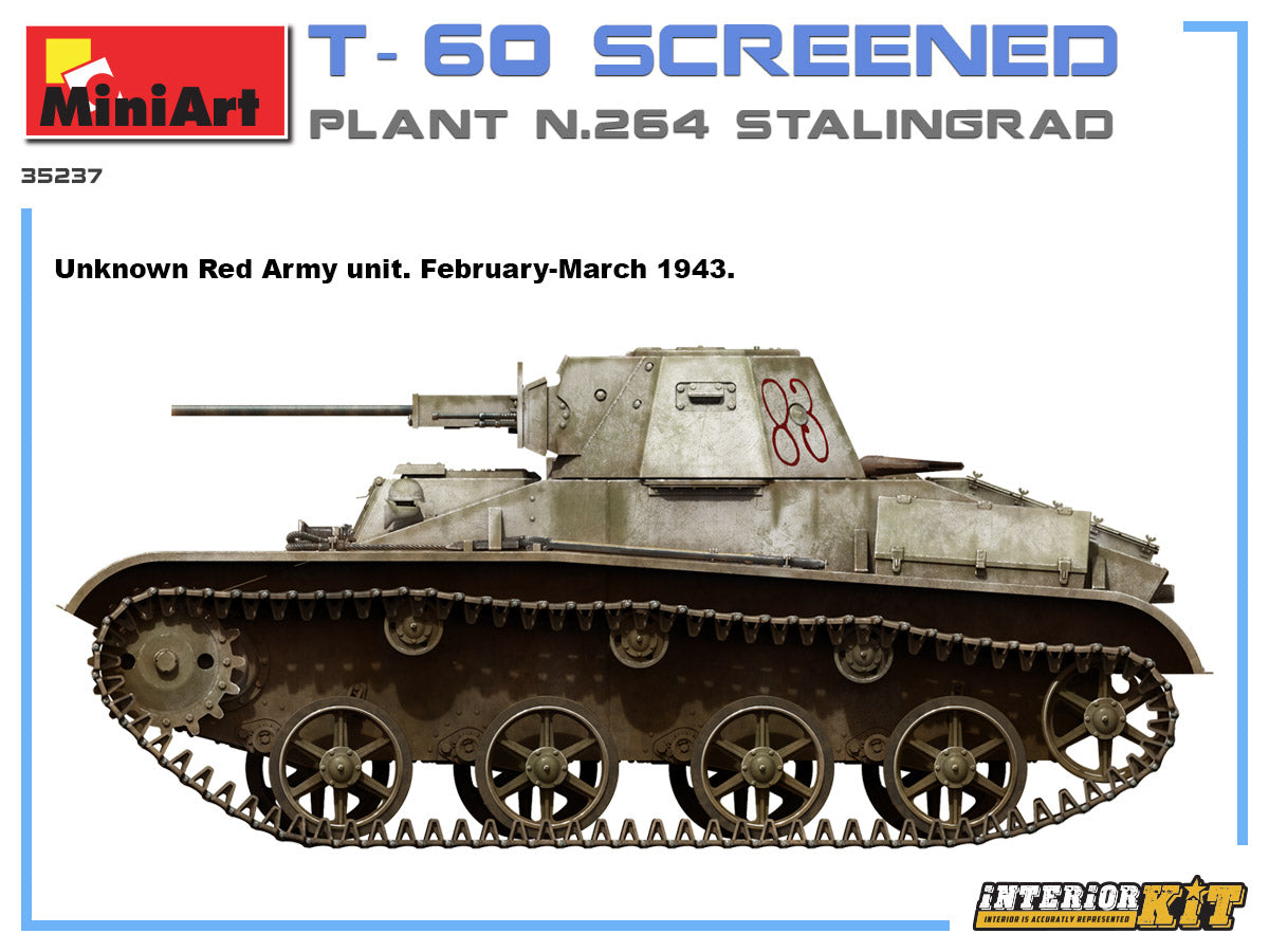 MiniArt 1/35 Military - T-60 Screened Plant 264 Stalingrad (IntKit) - 35237