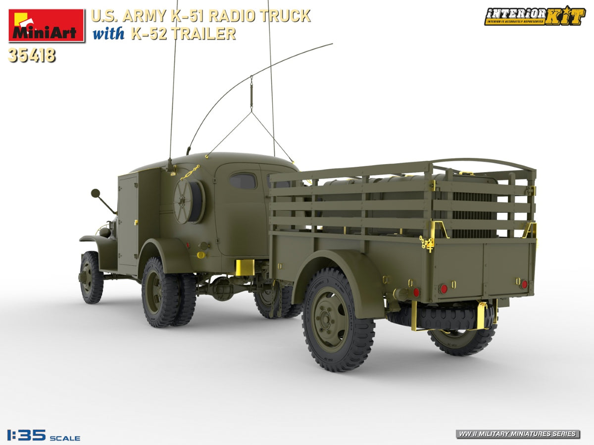 MiniArt 1/35 Military - US Army K-51 Radio Truck w/ K-52 Trailer - 35418