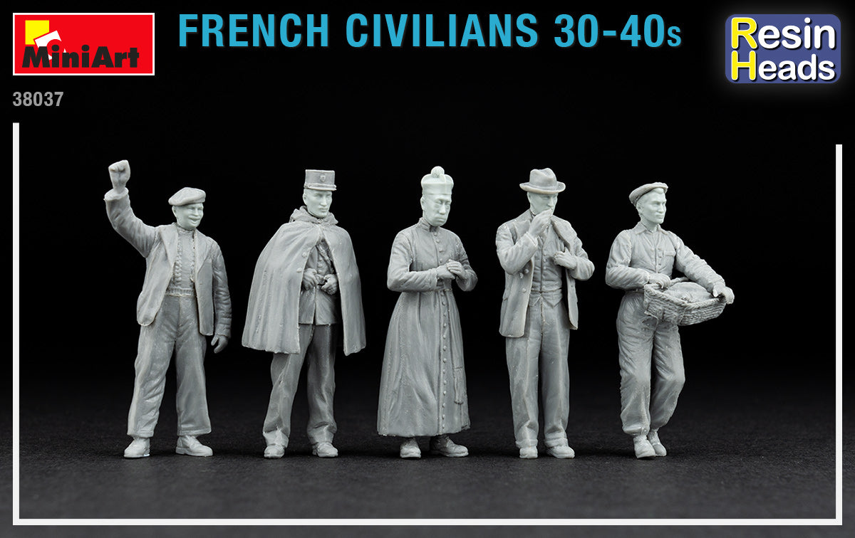 MiniArt 1/35 Military - French Civilians 30-40s (Resin Head) - 38037