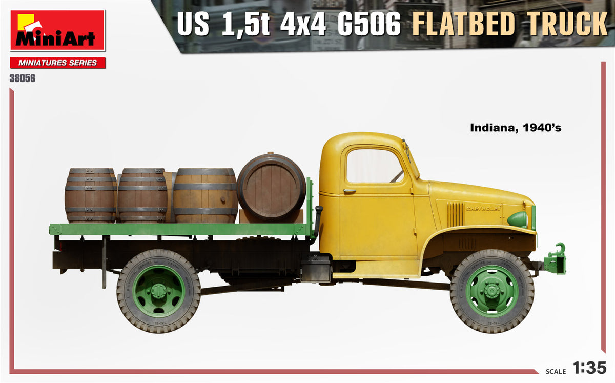 MiniArt 1/35 Military - US 1,5t 4x4 G506 FLATBED TRUCK - 38056
