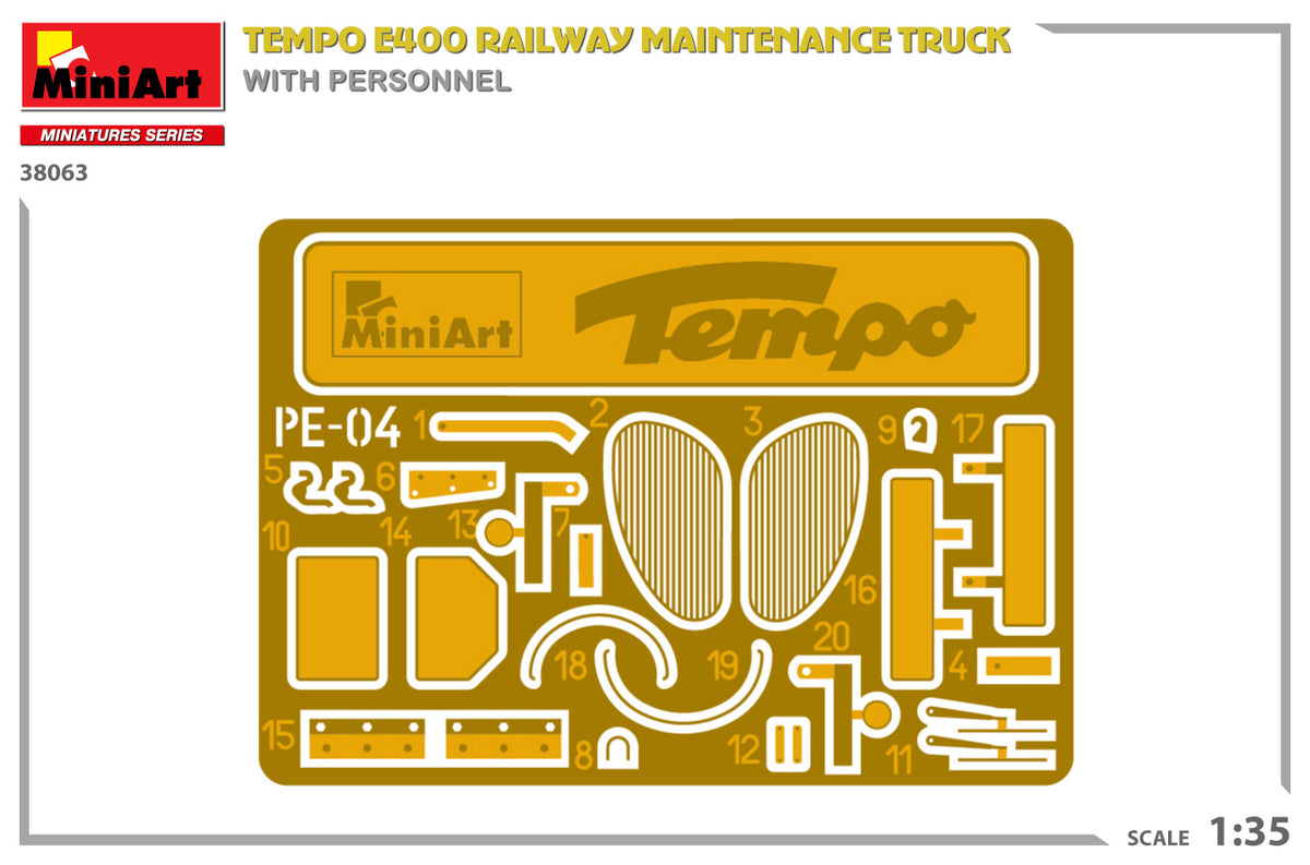 MiniArt 1/35 Military - Tempo E400 Railway Maitenance Truck - 38063