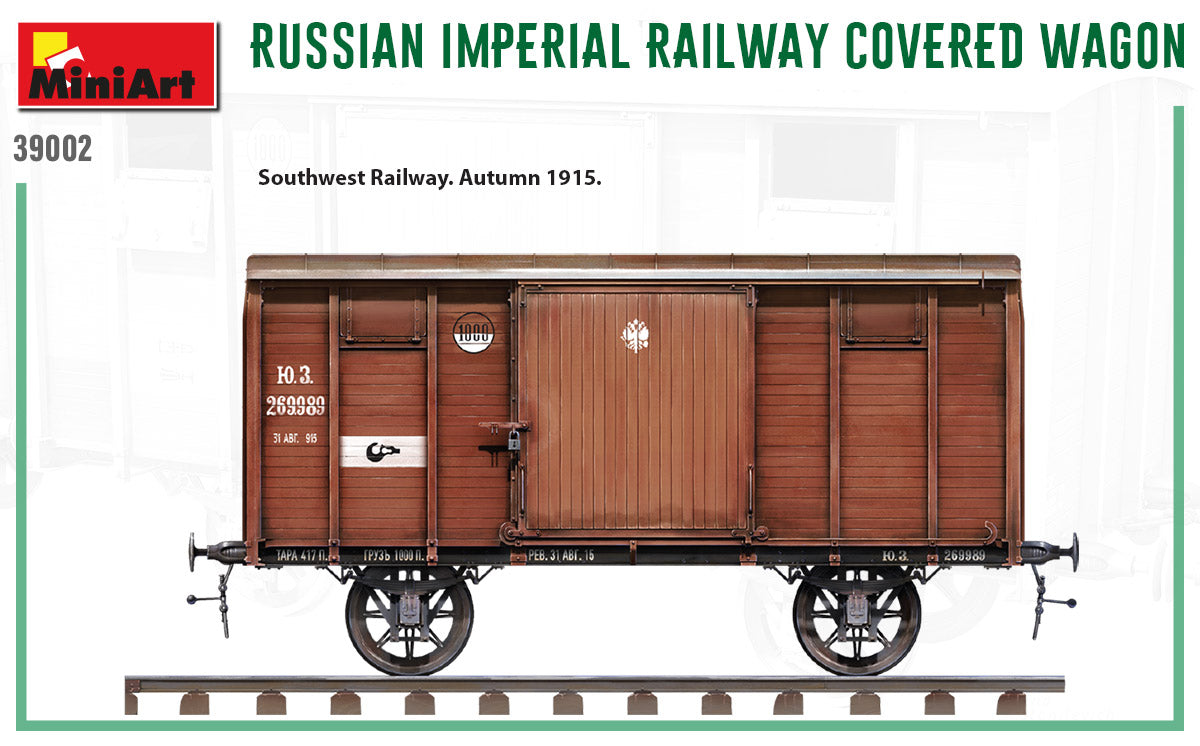 MiniArt 1/35 Accessories - Russian Imperial Railway Covered Wagon - 39002