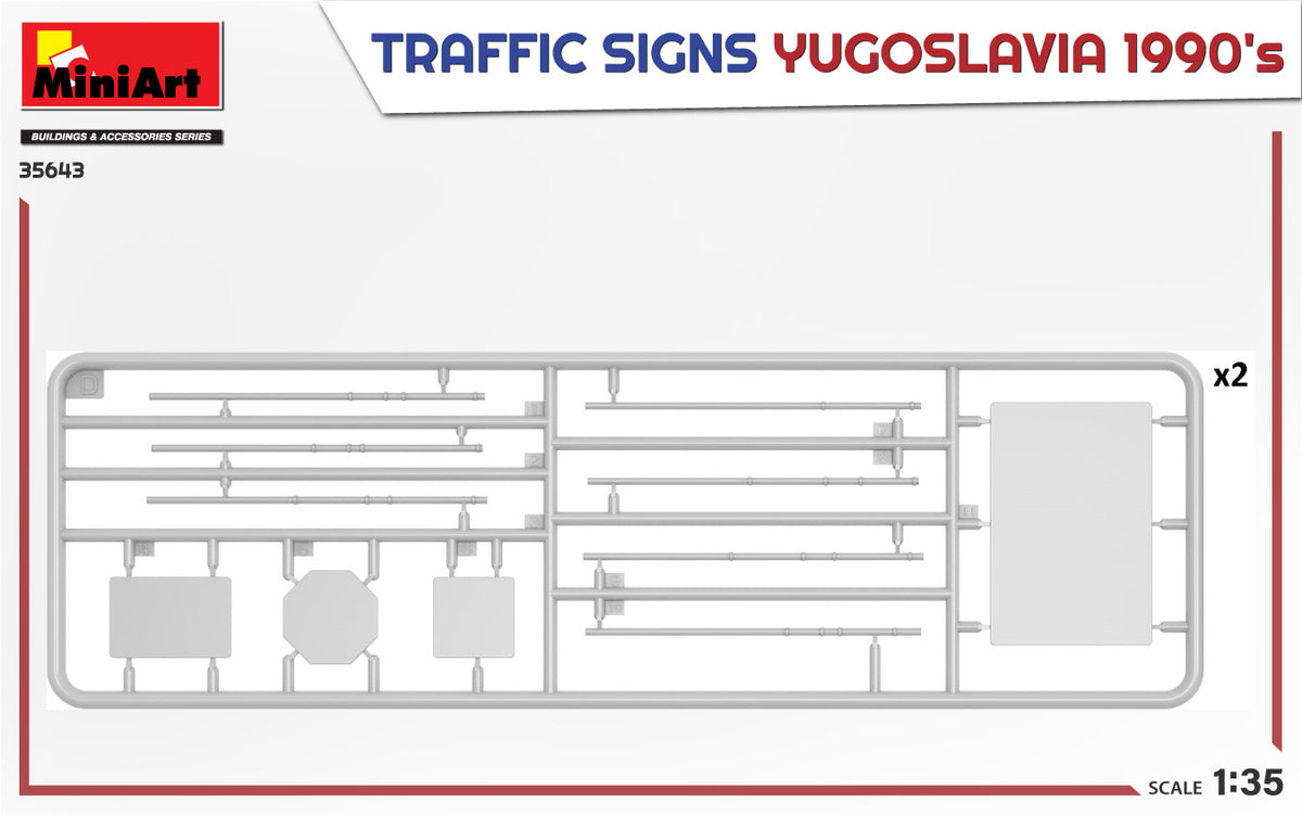 MiniArt 1/35 Accessories - Traffic Signs Yugoslavia 1990's - 35643