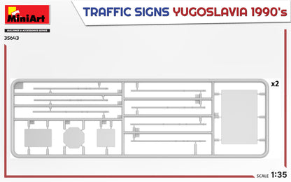 MiniArt 1/35 Accessories - Traffic Signs Yugoslavia 1990's - 35643
