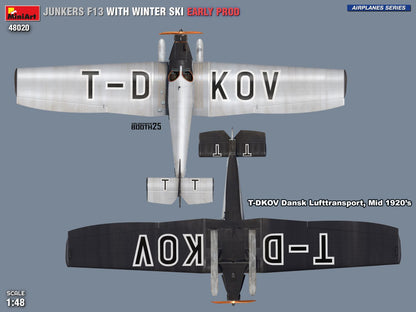 MiniArt 1/48 Aircraft - Junkers F13 w/ Winter Ski, Early Prod - 48020