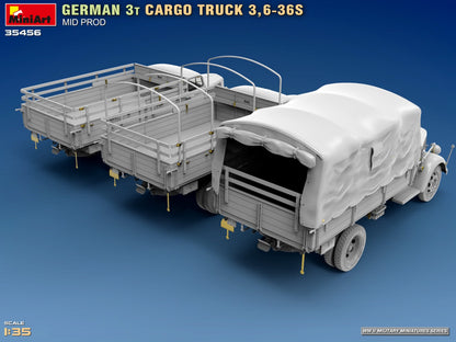 MiniArt 1/35 Military - German 3t Cargo Truck 3,6-36s Mid Prod - 35456