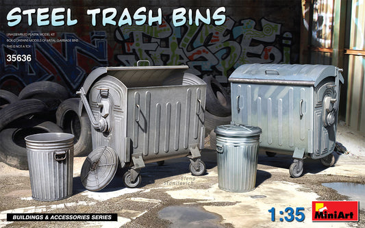 MiniArt Steel Trash Bins - 35636 box art