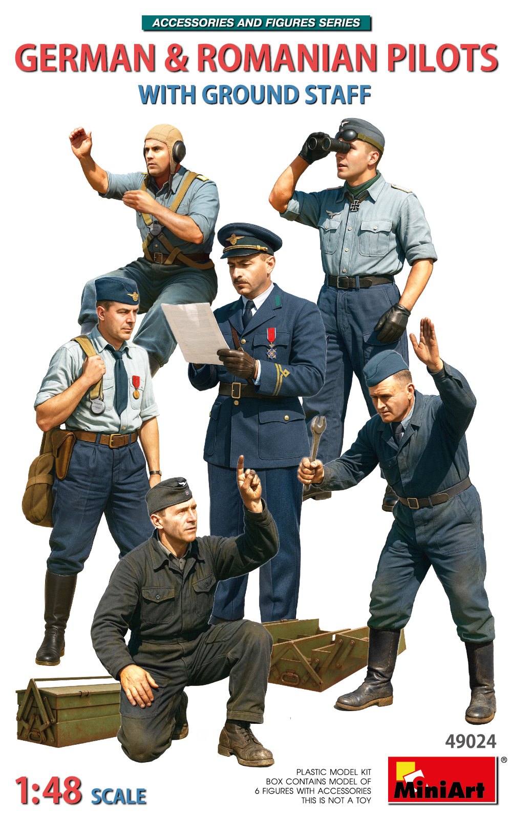 MiniArt Pilots, German and Romanian w/ Ground Crew - 49024 box art