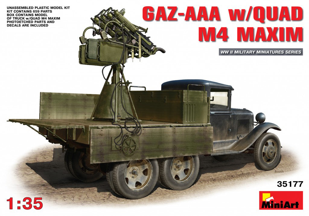 MiniArt GAZ-AAA with Quad M-4 Maxim - 35177 box art