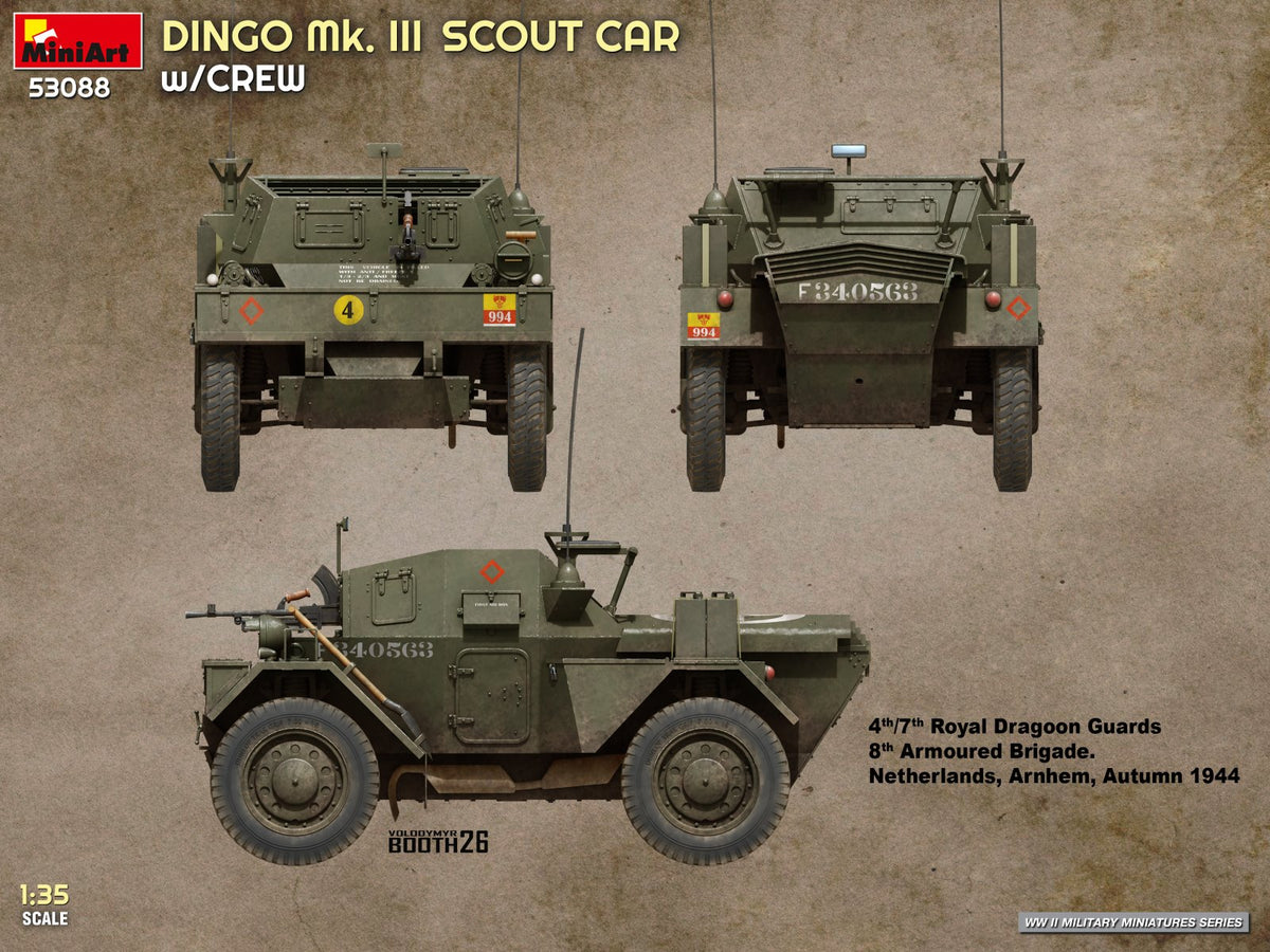 MiniArt 1/35 Military - Dingo Mk III Scout Car w/ Crew - 53088