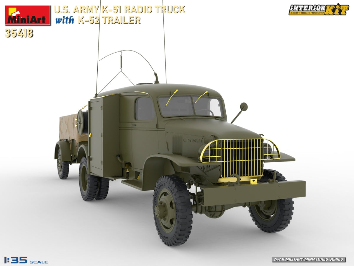 MiniArt 1/35 Military - US Army K-51 Radio Truck w/ K-52 Trailer - 35418