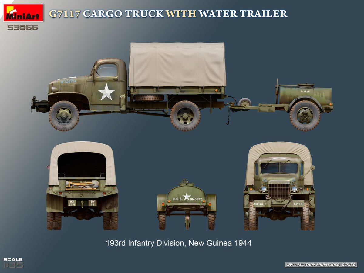 MiniArt 1/35 Military - G7117 Cargo Truck with Water Trailer - 53066