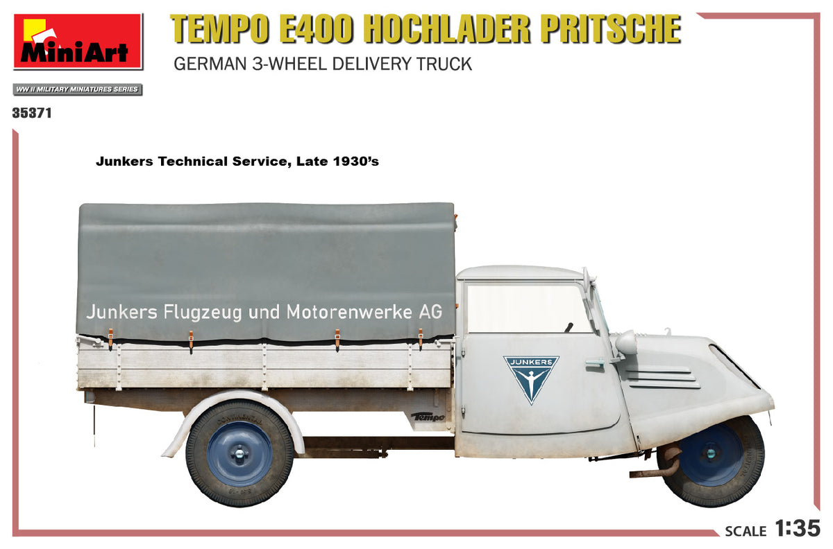 MiniArt 1/35 Military - Tempo E400 Hochlader Pritsche 3 Wheeler - 35371