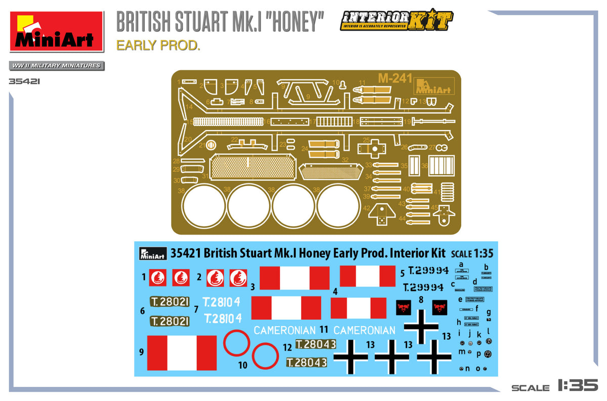 MiniArt 1/35 Military - British Stuart Mk.I 'Honey' Early (Int Kit) - 35421