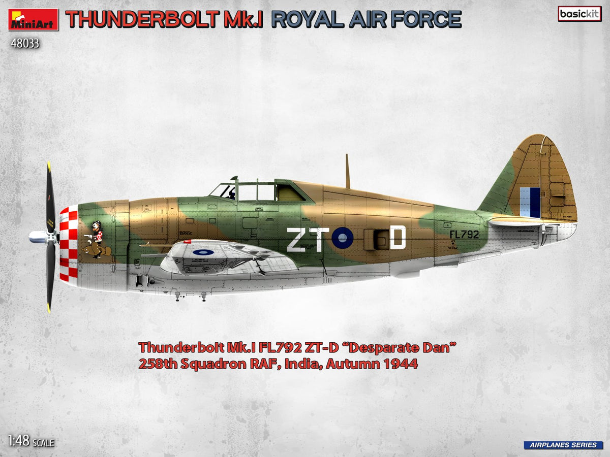 MiniArt 1/48 Aircraft - Thunderbolt Mk.I, Royal Air Force, Basic - 48033