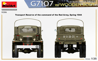 MiniArt 1/35 Military - 1.5t 4x4 G7107 Cargo Truck w/ Wooden Body - 35386